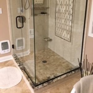 Bathroom Shower With Granite Shelves