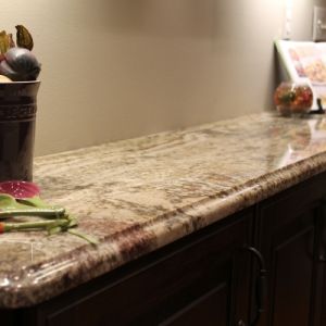 Buffet With Granite Top, Color: Chocolate Bourdeaux