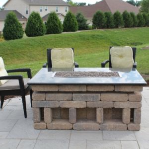Outdoor Granite Fireplace Surround, Color: Black Pearl