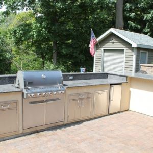 Outdoor Kitchen With Granite Countertops, Color: Sapphireblue