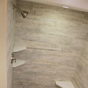 Quartz Shower Stall Shelving, Color: White