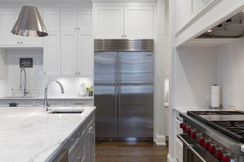 Newly finished marble countertops